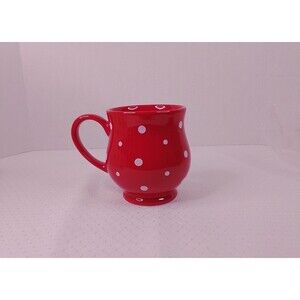 TempTations by Tara Red Polka Dot Series 16 Oz Coffee Mug With Original Box
